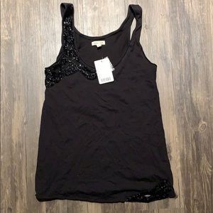 Urban Outfitters Black Sequined Tank Top